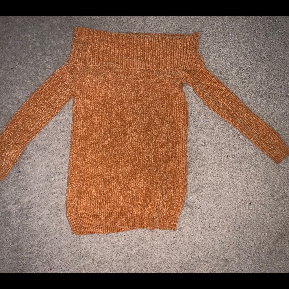 Fold over Off the Shoulder Sweater